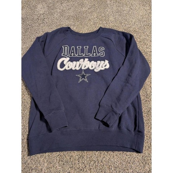 Tops - Dallas Cowboys Women Crewneck Sweatshirt Navy Blue Her Style Size Medium